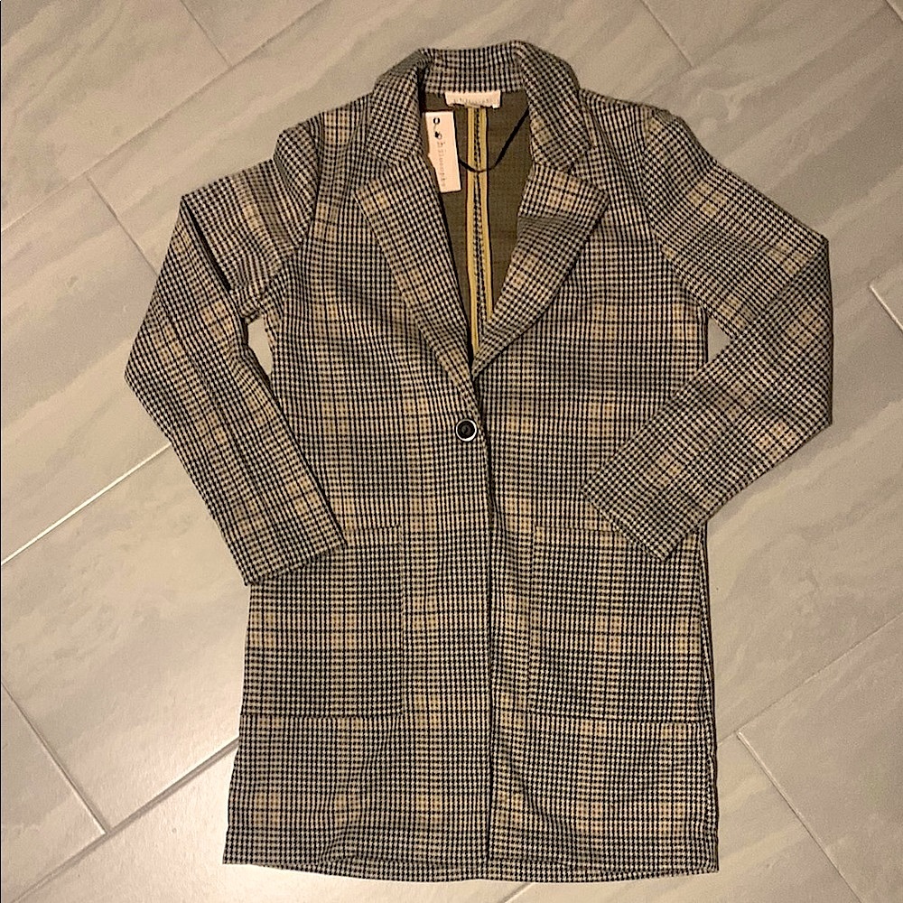 Philosophy Plaid Long Blazer